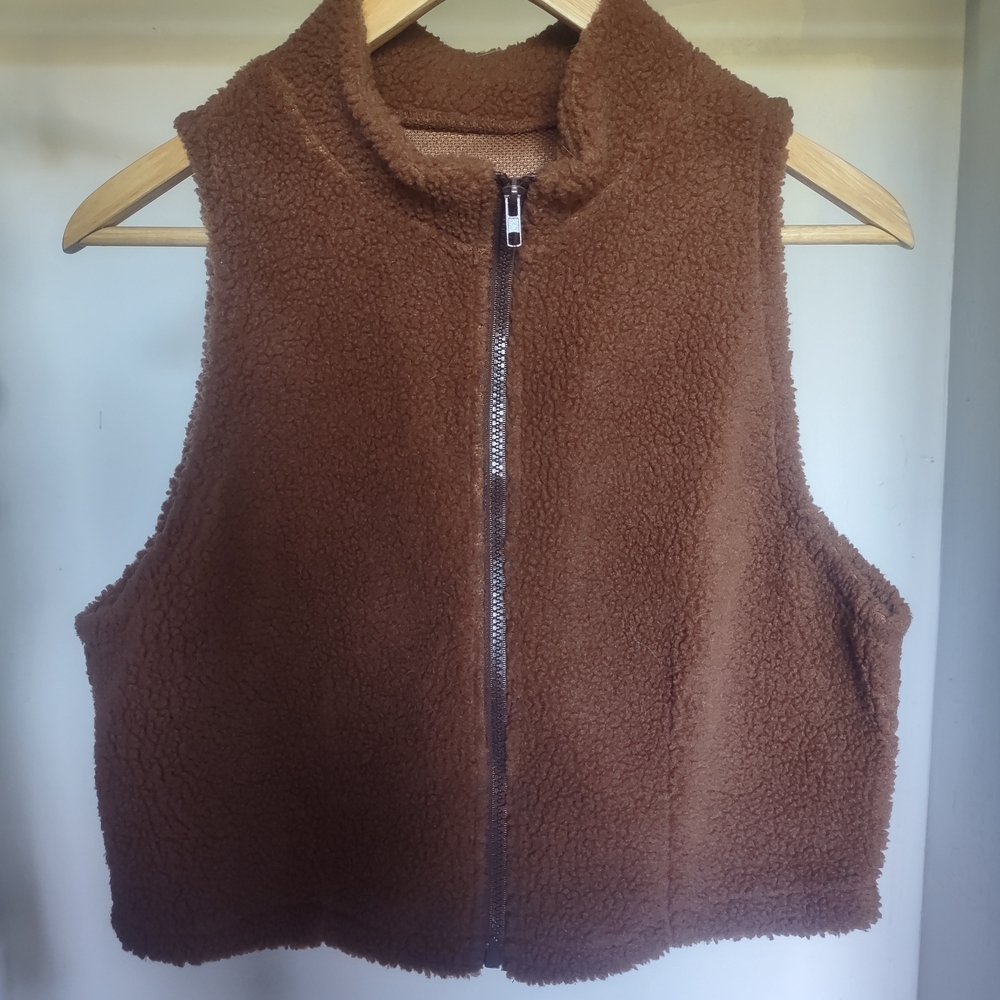 Brown Sherpa Fleece Vest